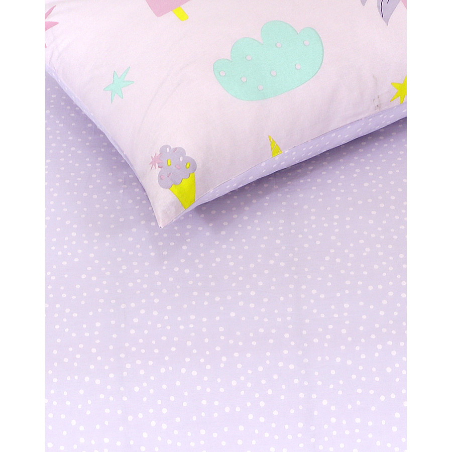 Σετ Σεντόνια Παιδικά Μονά (160x260) Με Λάστιχο Βαμβακερά Kocoon Lolly με Μονόκερους