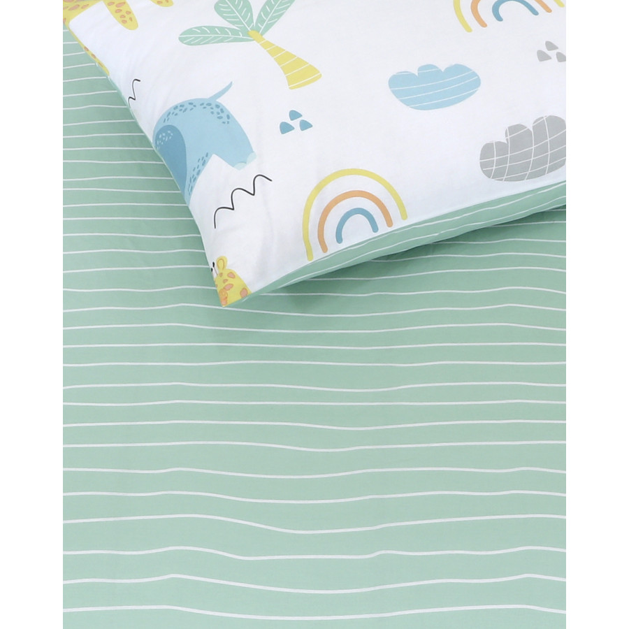 Σετ Σεντόνια Παιδικά Μονά (160x260) Με Λάστιχο Βαμβακερά Kocoon Wildie Ζωάκια της Ζούγκλας