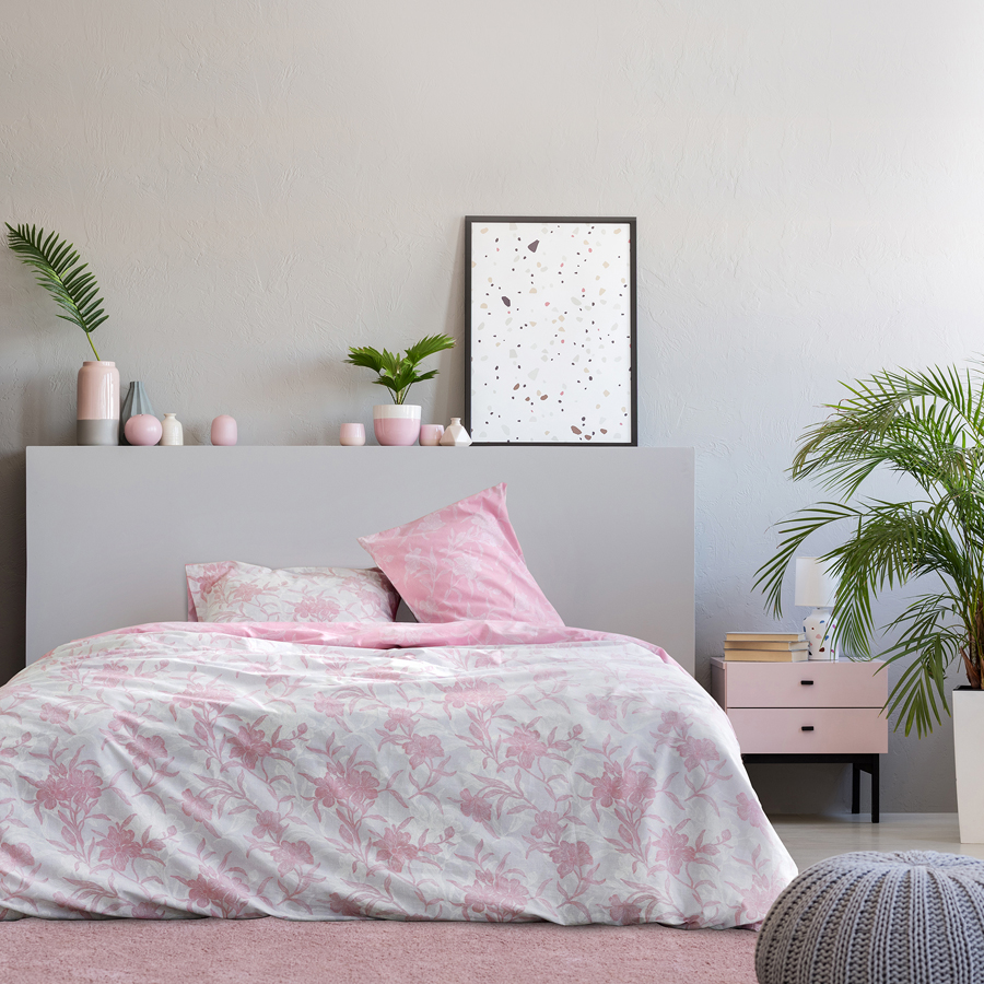 Κουβερλί Μονό (160x240) Floral Εμπριμέ Βαμβακερό Kocoon Novela Pink