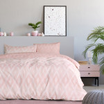 Κουβερλί Μονό (160x240) Εμπριμέ Βαμβακερό Kocoon Rombus Pink με Ρόμβους