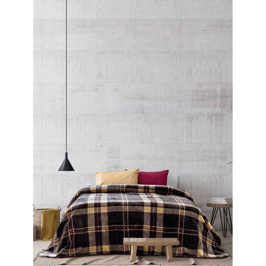 Κουβέρτα Μονή Καρώ (160x220) Βελουτέ Χειμερινή Kocoon Olivia