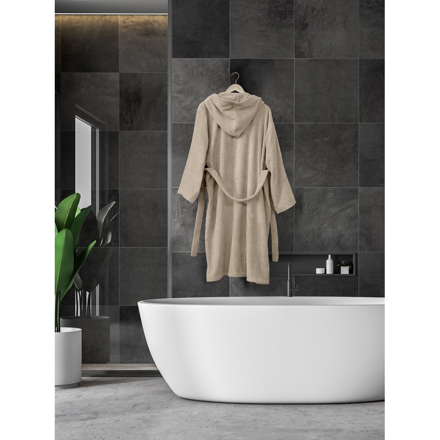 Μπουρνούζι (XLarge) Βαμβακερό Με Κουκούλα Kocoon Molle Dark Oat Beige