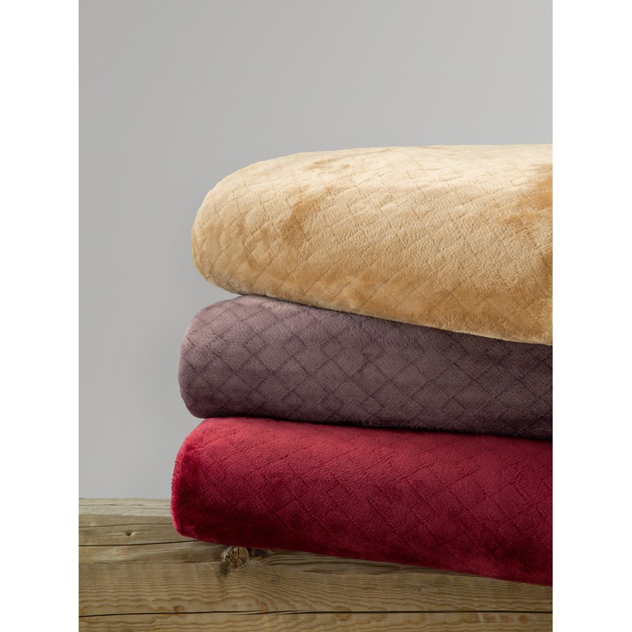 Ριχτάρι για Διθέσιο Καναπέ (180x250) Fleece Jaquard Μονόχρωμο Kocoon Cosy Gray