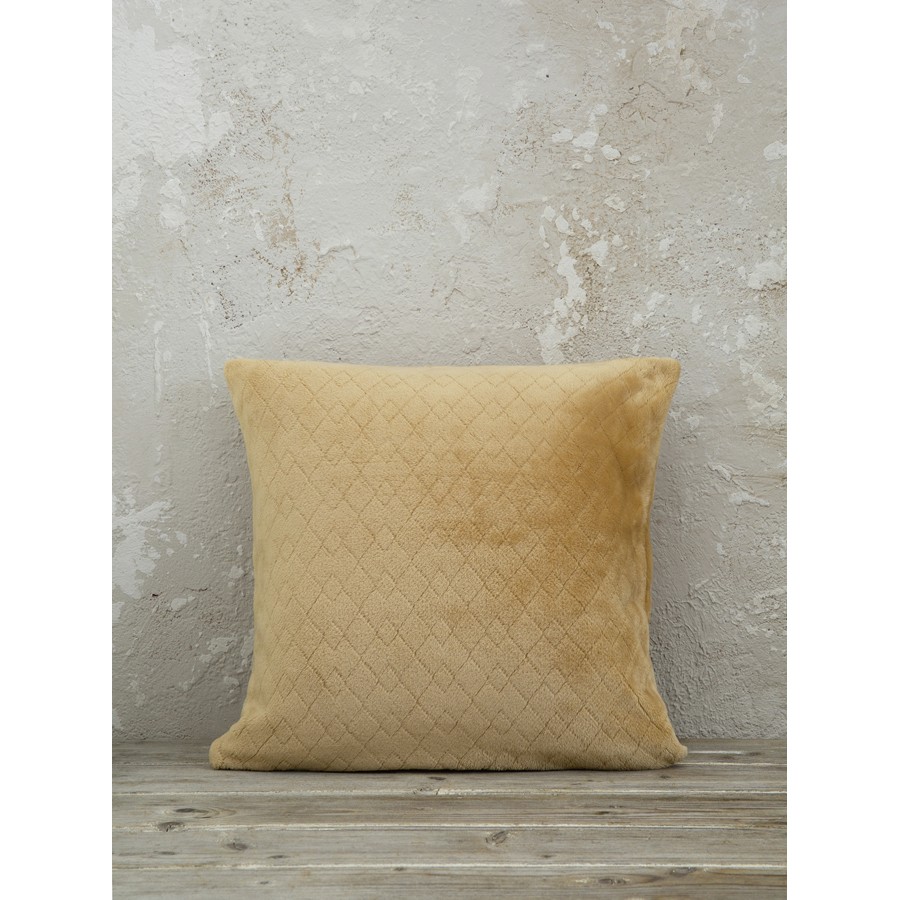 Διακοσμητική Μαξιλαροθήκη (45x45) Fleece Jaquard Μονόχρωμη Kocoon Cosy Beige