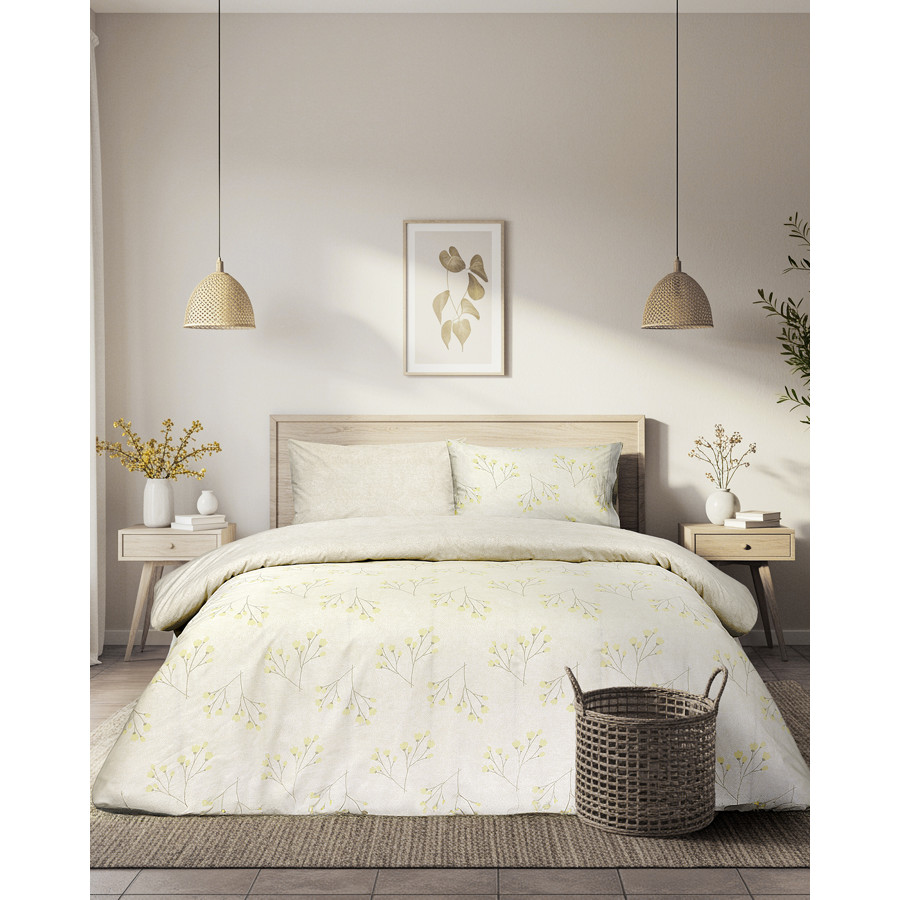 Σετ Σεντόνια Μονά (160x270) με Λάστιχο, Φλοράλ Βαμβακερά Kocoon Anelie