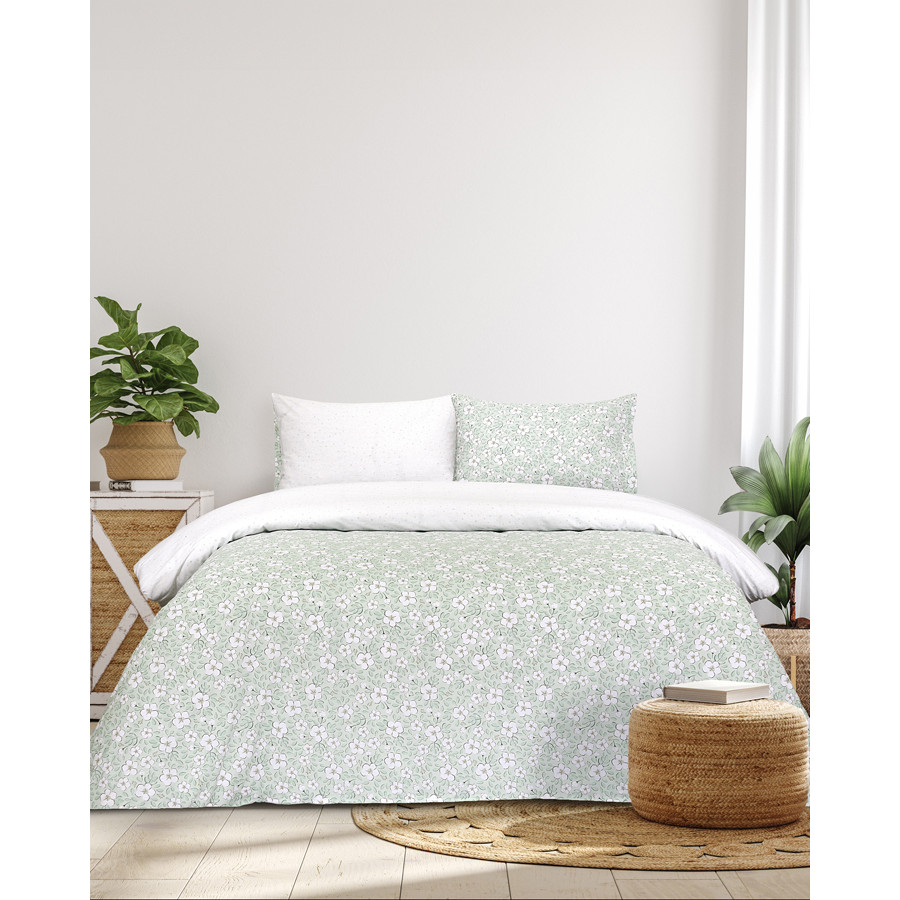 Σετ Σεντόνια Υπέρδιπλα (240x270) Με Λάστιχο, Φλοράλ Βαμβακερά Kocoon Mirelle