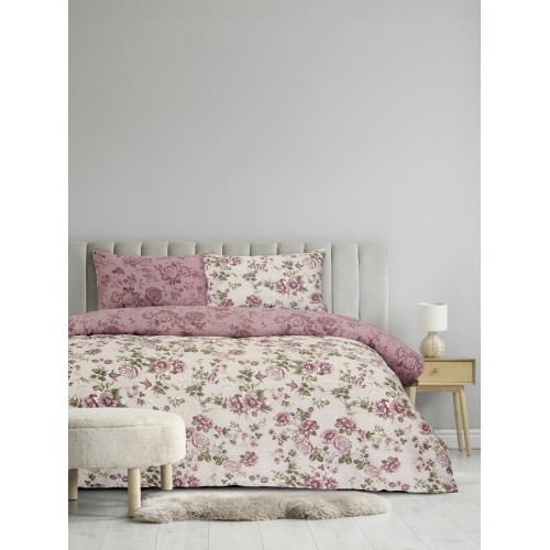 Σετ Σεντόνια Υπέρδιπλα (240x270) Με Λάστιχο, Φλοράλ Βαμβακερά Kocoon Cuento