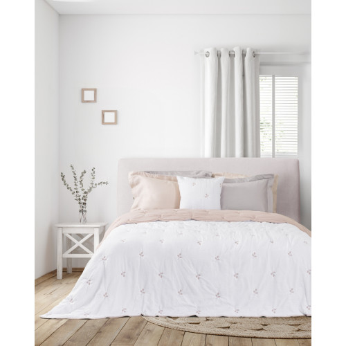 Κουβερλί Ημίδιπλο-Διπλό (180x240) Μονόχρωμο με Κέντημα Διπλής Όψης Nima Amelia