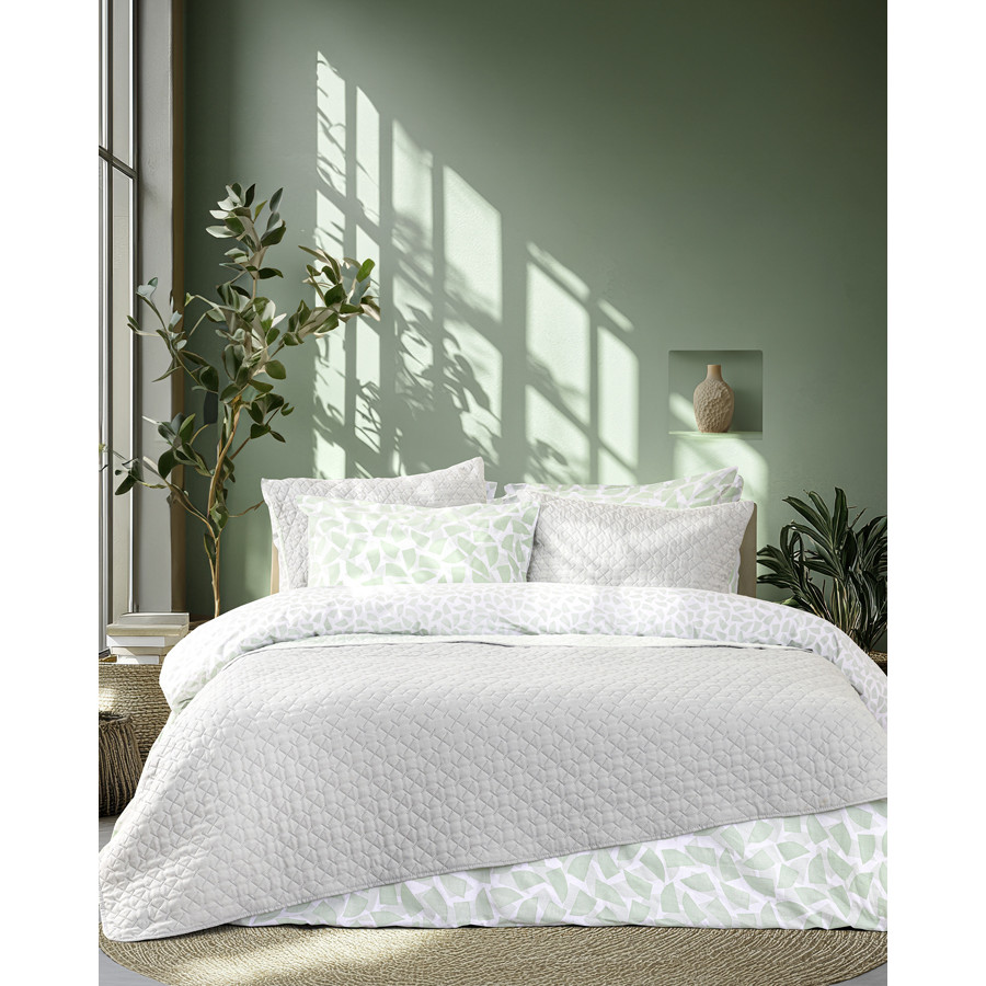 Κουβερλί King Size Καπιτονέ (240x260) Μονόχρωμο Διπλής Όψης Nima Arden Gray-Mint