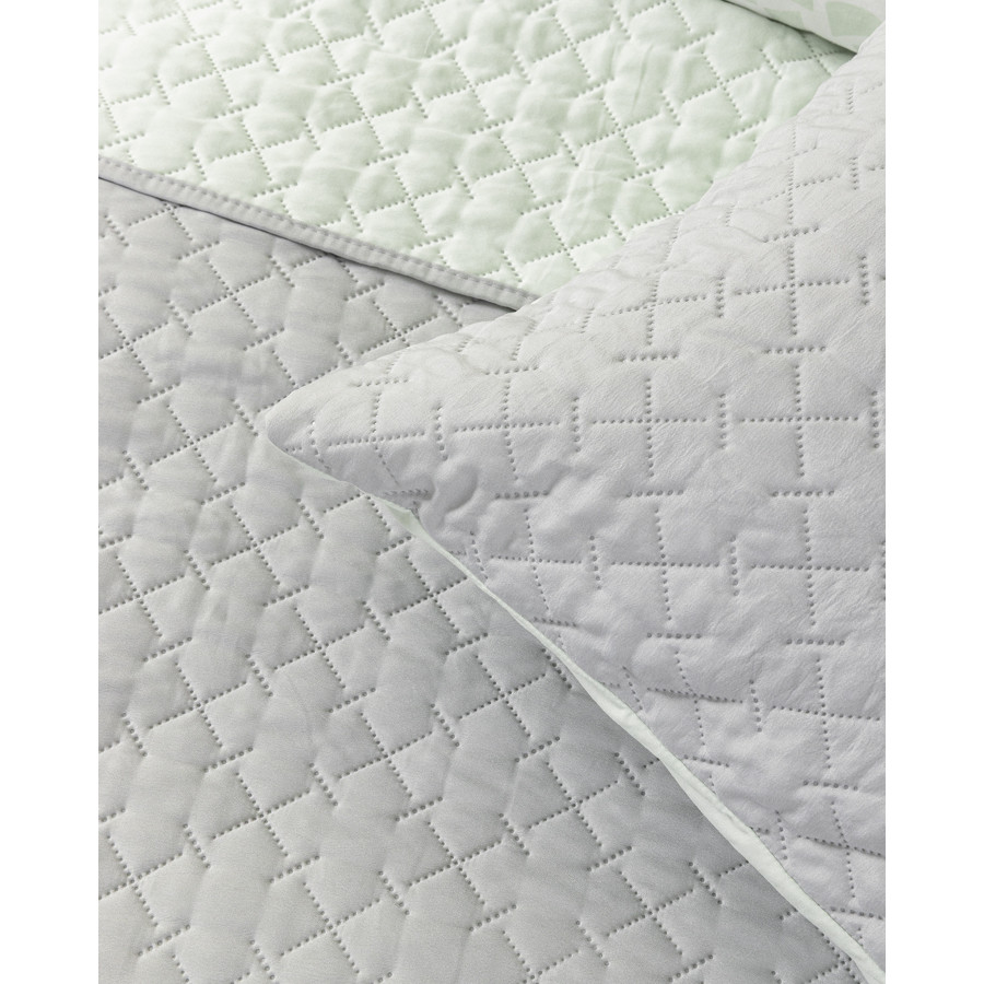 Κουβερλί King Size Καπιτονέ (240x260) Μονόχρωμο Διπλής Όψης Nima Arden Gray-Mint
