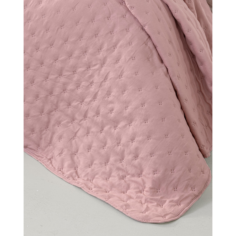 Κουβερλί King Size (240x260) Κεντητό Μονόχρωμο Nima Clay Apple Pink