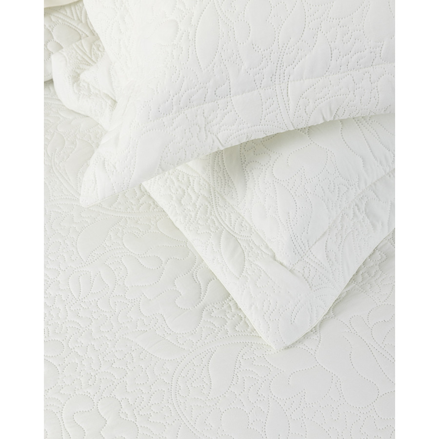 Σετ Κουβερλί Νυφικό King Size (240x260) Καπιτονέ με Φάσες Nima Heather White