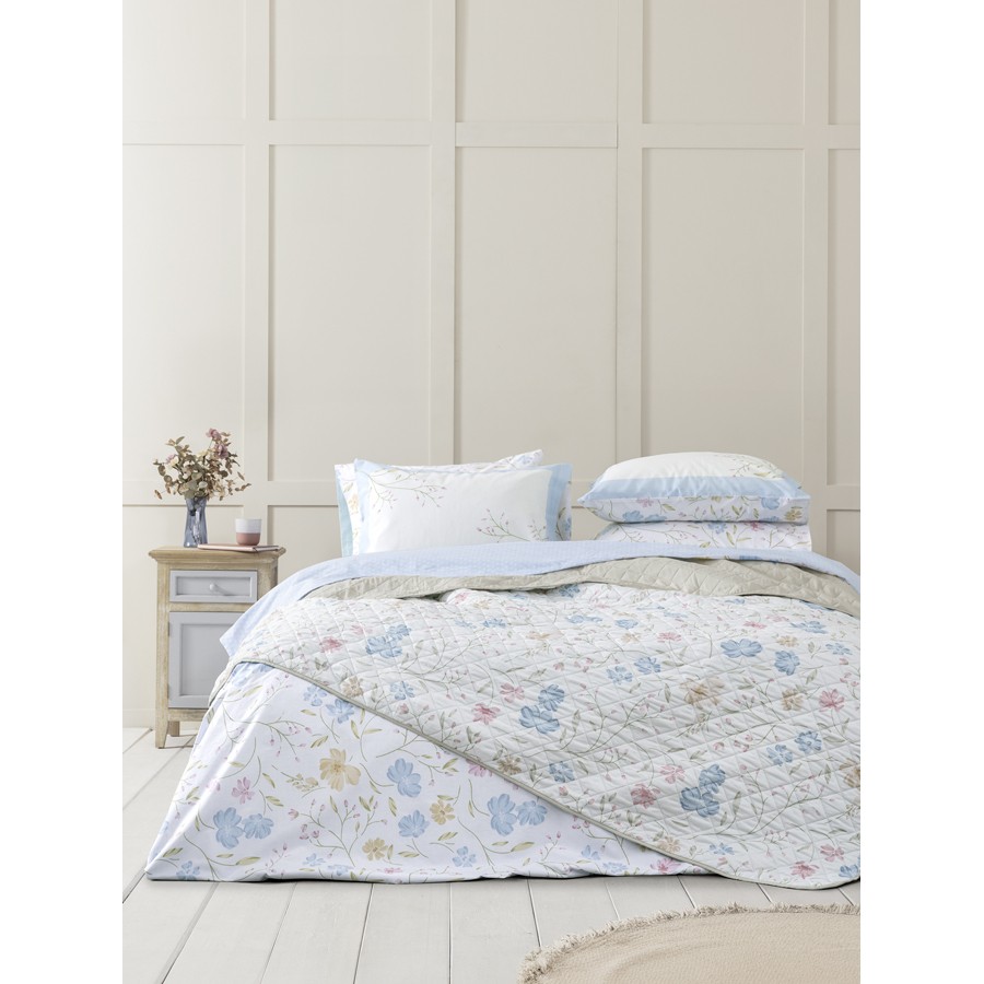 Κουβερλί Μονό (160x240) Floral Εμπριμέ Microfiber Nima Belleza