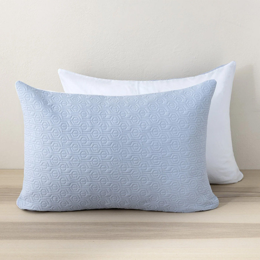 Μαξιλαροθήκες Ζεύγος Καπιτονέ (52x72) Μονόχρωμες Nima Orion Sky Blue-Light Blue