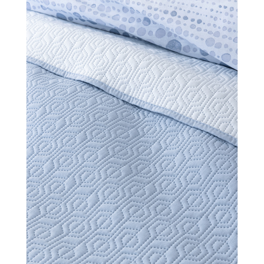 Κουβερλί King Size Καπιτονέ (240x260) Μονόχρωμο Διπλής Όψης Nima Orion Sky Blue-Light Blue