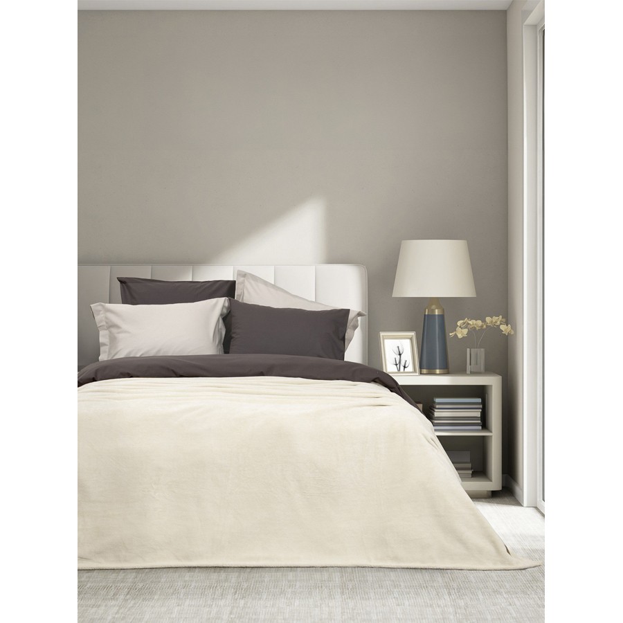 Κουβέρτα Coral Fleece Υπέρδιπλη (220x240) Μονόχρωμη Nima Alpa light beige