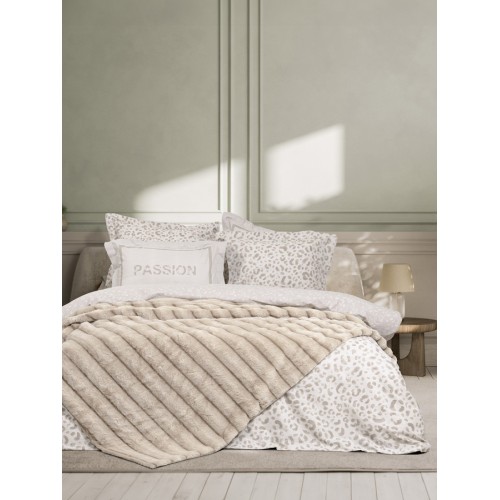 Κουβέρτα Ζακάρ Rabbit Fur Υπέρδιπλη (220x240) Γούνινη 2 όψεων Nima Carezza ivory