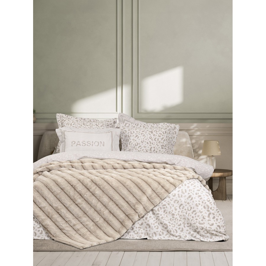 Κουβέρτα Ζακάρ Rabbit Fur Υπέρδιπλη (220x240) Γούνινη 2 όψεων Nima Carezza ivory