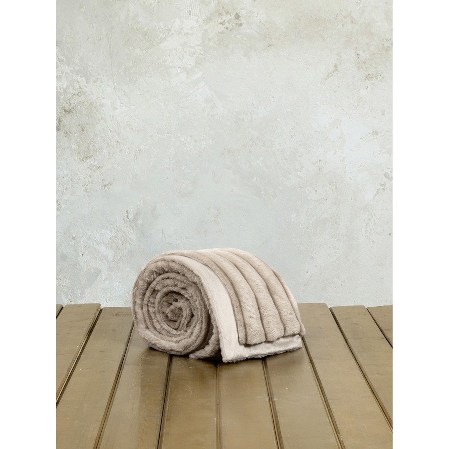 Κουβέρτα Ζακάρ Rabbit Fur Υπέρδιπλη (220x240) Γούνινη 2 όψεων Nima Carezza ivory