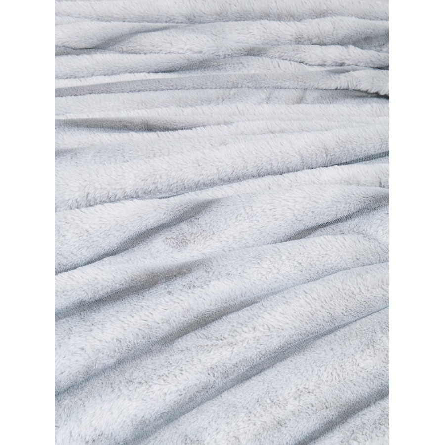 Κουβέρτα Ζακάρ Rabbit Fur Υπέρδιπλη (220x240) Γούνινη 2 όψεων Nima Carezza light grey