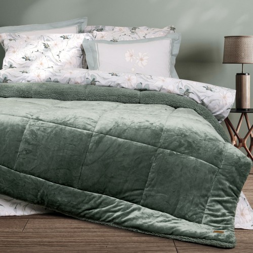 Κουβερτοπάπλωμα Υπέρδιπλο (220x240) Μονόχρωμο 710γρ|τμ Nima Cira dark green