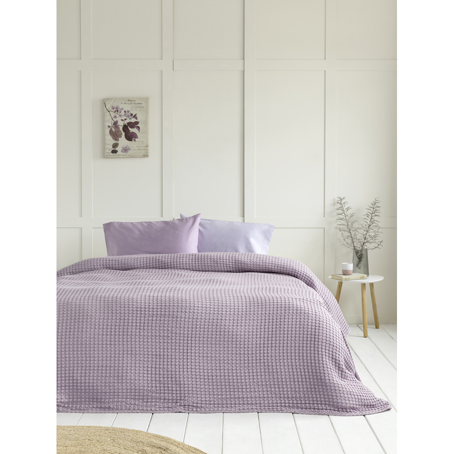 Κουβέρτα Πικέ King Size (240x260) Μονόχρωμη Nima Comfy Warm Lilac