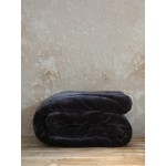 Κουβέρτα Βελουτέ Μονή (160x220) Μονόχρωμη Nima Coperta Black
