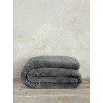 Κουβέρτα Βελουτέ King Size (240x260) Μονόχρωμη Nima Coperta Dark Grey