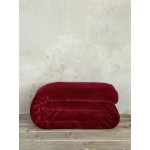 Κουβέρτα Βελουτέ Μονή (160x220) Μονόχρωμη Nima Coperta Red