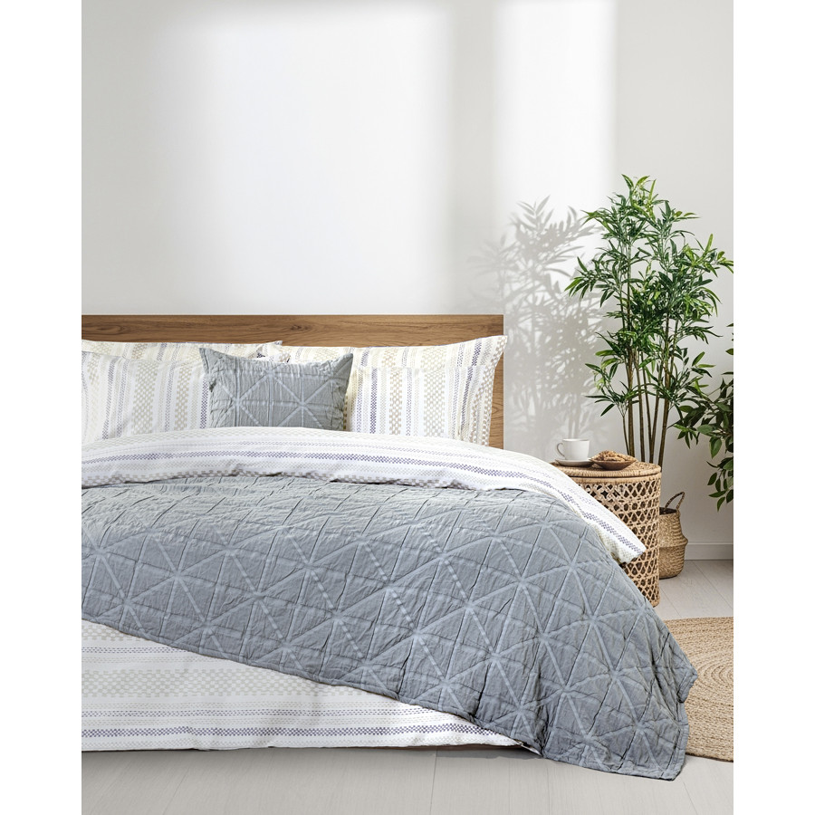 Κουβέρτα Υπέρδιπλη (220x240) Βαμβακερή Ζακάρ Μονόχρωμη Nima Drift