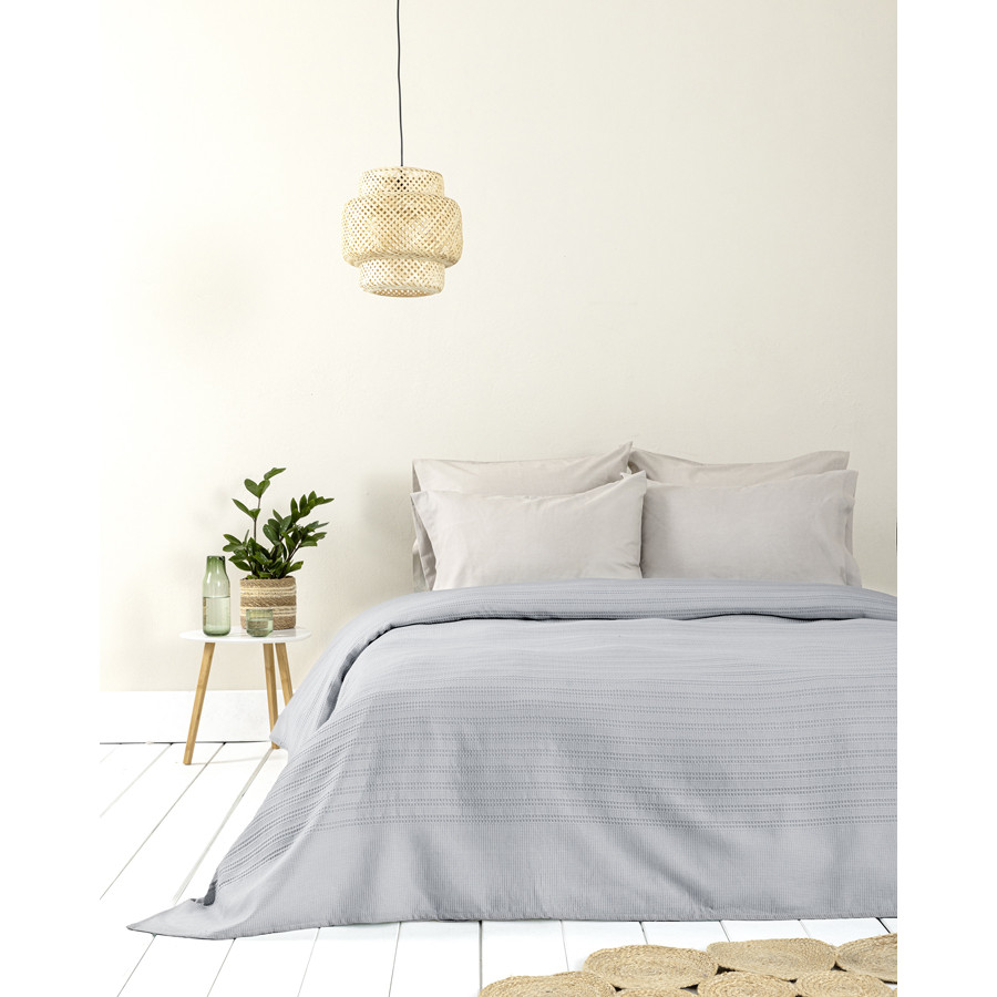 Κουβέρτα King Size (240x260) Βαμβακερή Μονόχρωμη Nima Dune Gray