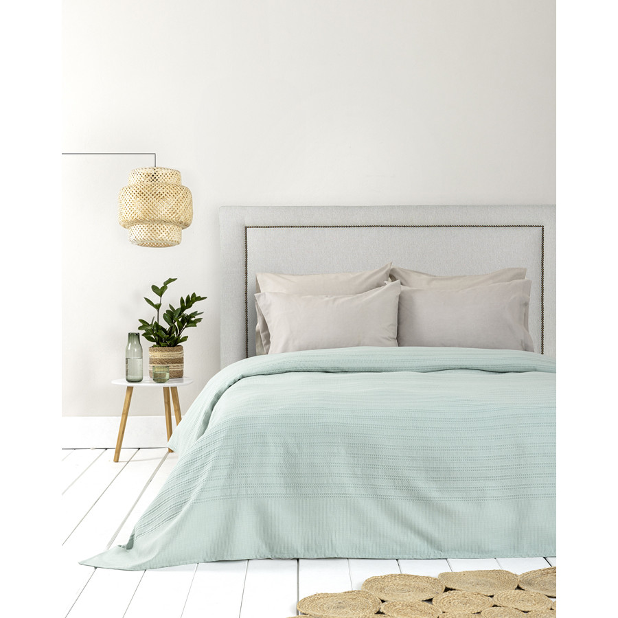 Κουβέρτα Μονή (160x240) Βαμβακερή Μονόχρωμη Nima Dune Minty Blue