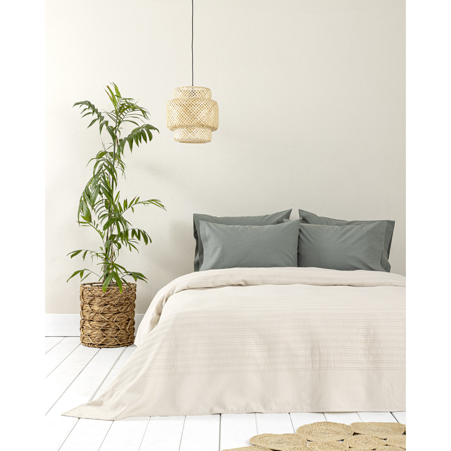Κουβέρτα King Size (240x260) Βαμβακερή Μονόχρωμη Nima Dune Sand Beige