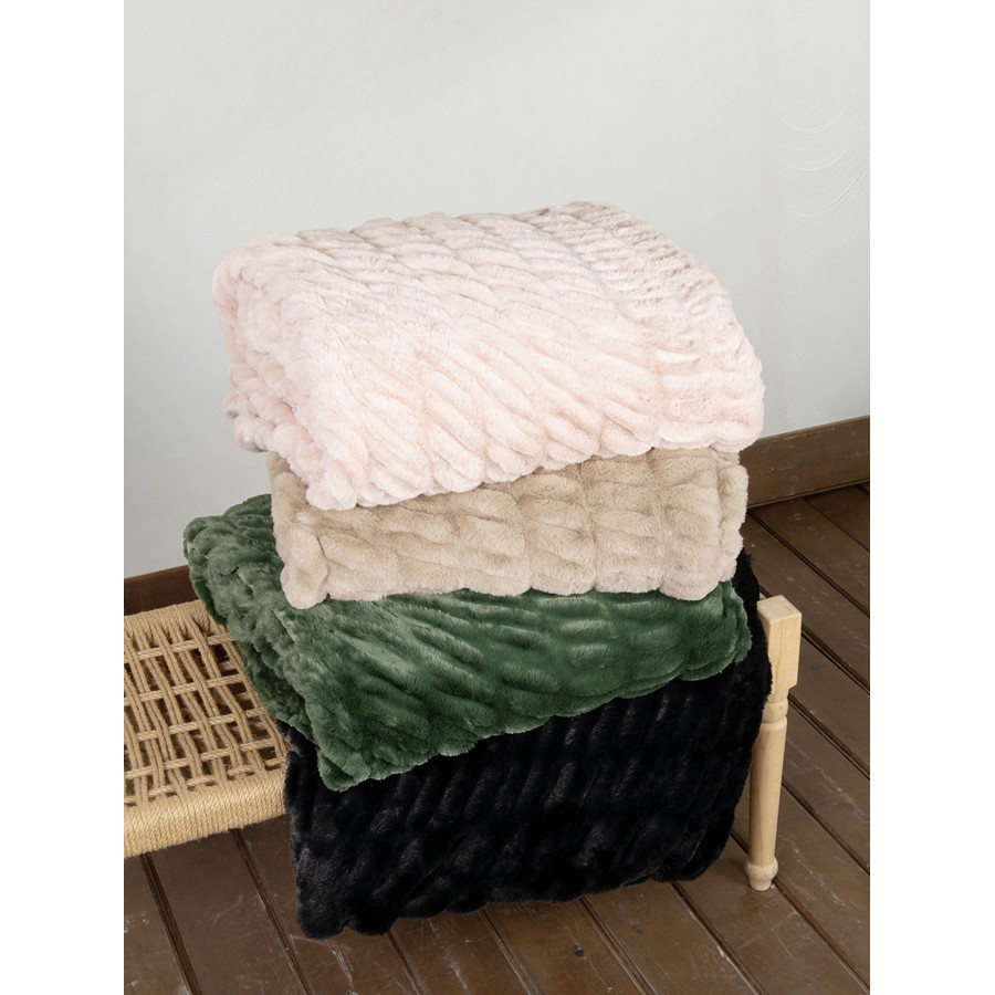 Κουβέρτα Ζακάρ Rabbit Fur Υπέρδιπλη (220x240) Γούνινη Nima Mossy beige