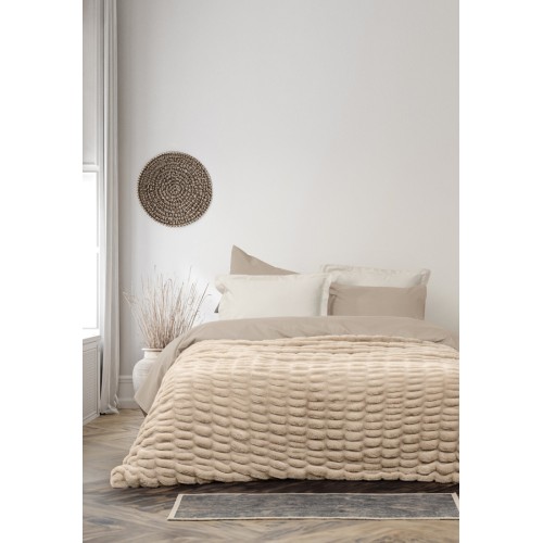 Κουβέρτα Ζακάρ Rabbit Fur Υπέρδιπλη (220x240) Γούνινη Nima Mossy beige