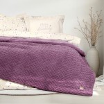 Κουβερτοπάπλωμα Μονό (160x240) Μονόχρωμο Ζακάρ 720γρ|τμ Nima Muffle mauve