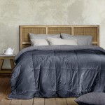 Κουβερτοπάπλωμα Υπέρδιπλο (220x240) Μονόχρωμο 700γρ|τμ Nima Nuan dark grey