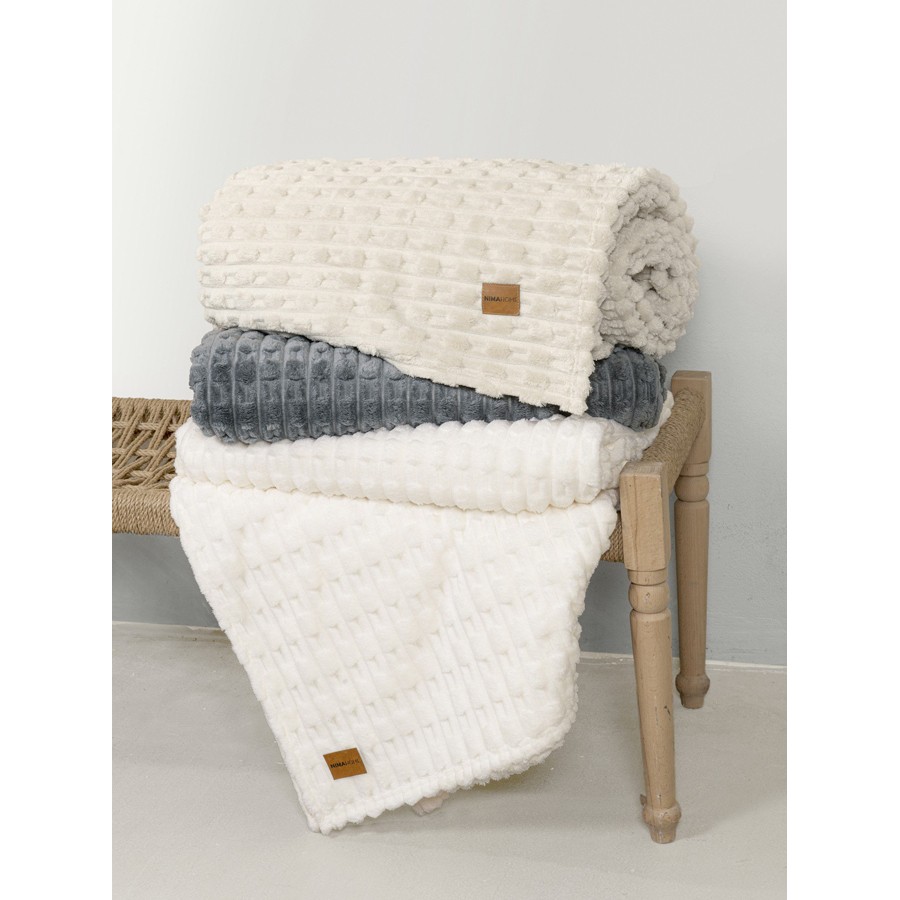 Κουβέρτα Ζακάρ Velvet Υπέρδιπλη (220x240) Μονόχρωμη Nima Savara dark grey