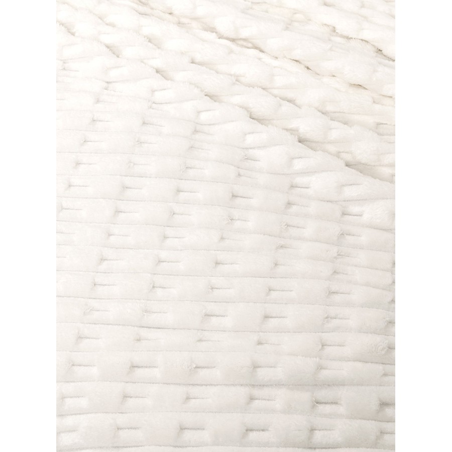 Κουβέρτα Ζακάρ Velvet Μονή (160x220) Μονόχρωμη Nima Savara ivory