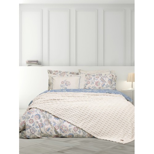 Κουβέρτα Ζακάρ Velvet Υπέρδιπλη (220x240) Μονόχρωμη Nima Savara light beige