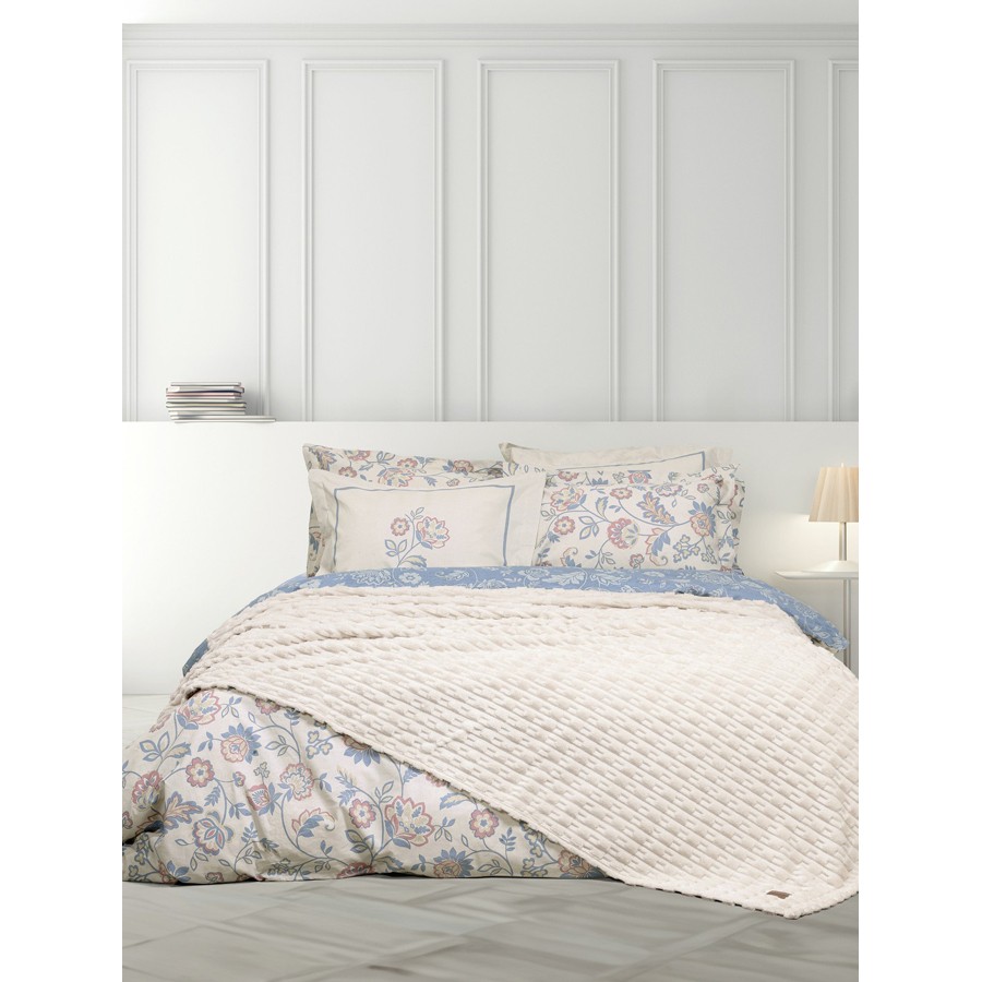 Κουβέρτα Ζακάρ Velvet Υπέρδιπλη (220x240) Μονόχρωμη Nima Savara light beige