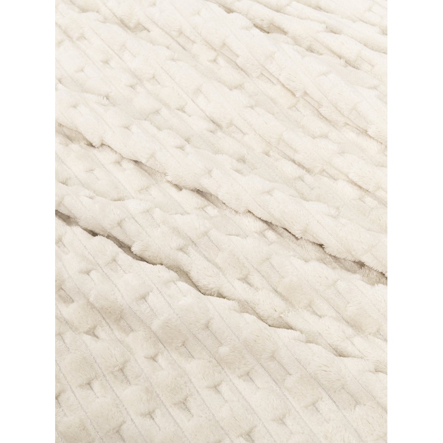 Κουβέρτα Ζακάρ Velvet Υπέρδιπλη (220x240) Μονόχρωμη Nima Savara light beige