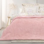 Κουβερτοπάπλωμα Υπέρδιπλο (220x240) Μονόχρωμο Ζακάρ 720γρ|τμ Nima Velva rose