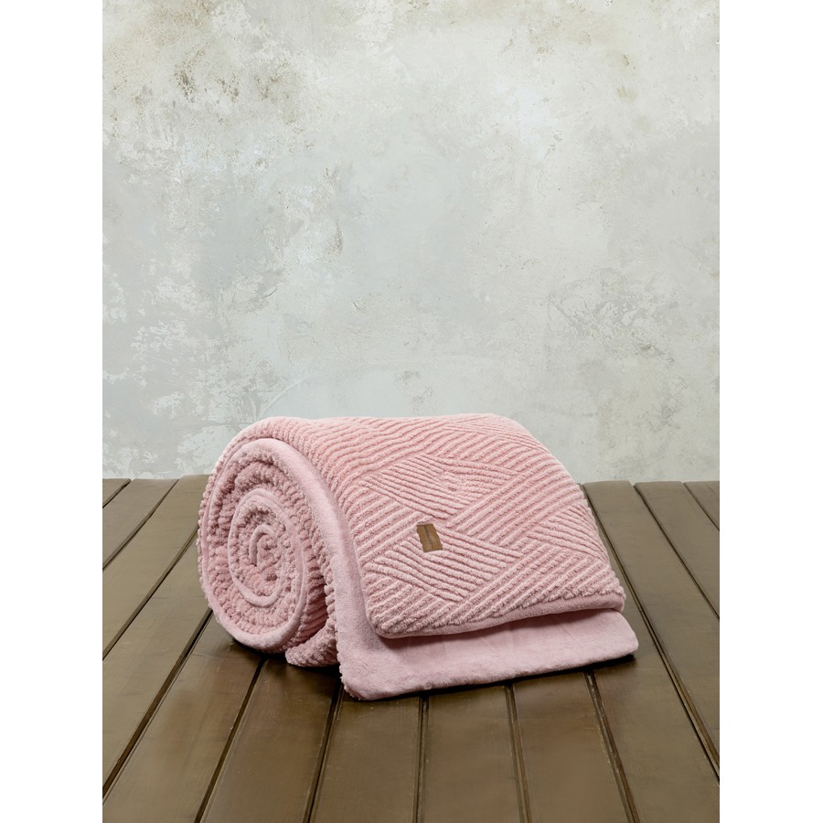 Κουβερτοπάπλωμα Μονό (160x240) Μονόχρωμο Ζακάρ 720γρ|τμ Nima Velva rose