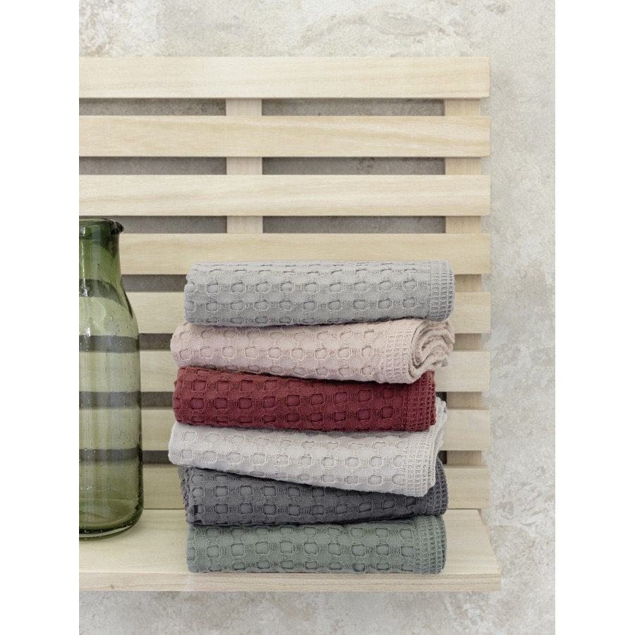 Πετσέτα Κουζίνας (40x60) Βαμβακερή Μονόχρωμη Βάφλα Nima Arida Oat Beige