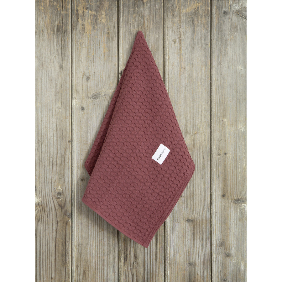 Πετσέτα Κουζίνας (40x60) Βαμβακερή Μονόχρωμη Βάφλα Nima Arida Bordeaux