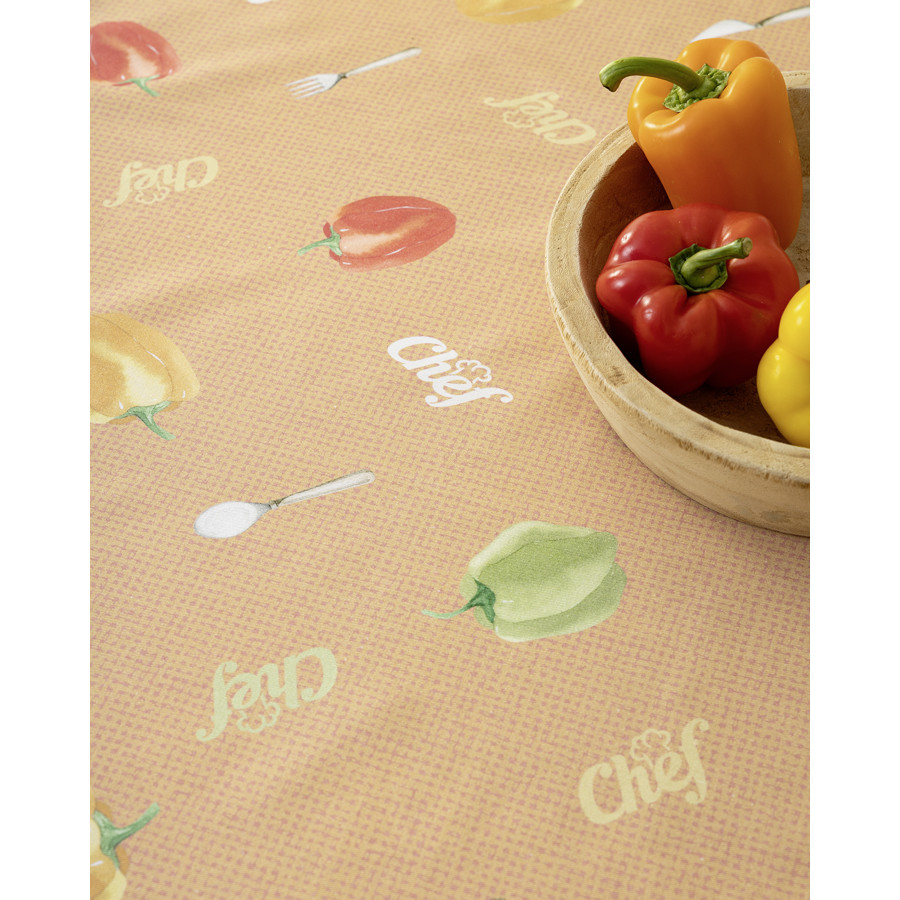 Αλέκιαστο Τραπεζομάντηλο 8 ατόμων (140x240) Βαμβακερό με αδιαβροχοποίηση, Digital Print Nima Chef