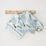 Σετ Κουζίνας Γάντι και Πιάστρα Βαμβακερό Digital Print, Nima Coconut