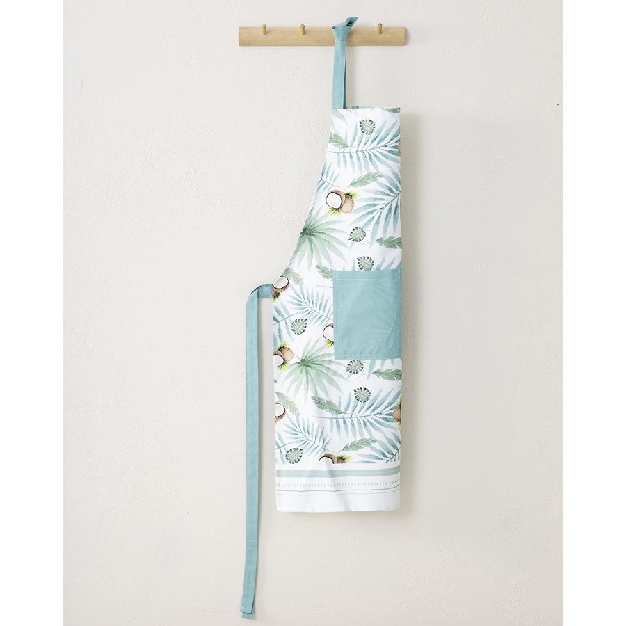 Ποδιά Κουζίνας Ολόσωμη (One Size) Βαμβακερή Digital Print, Nima Coconut