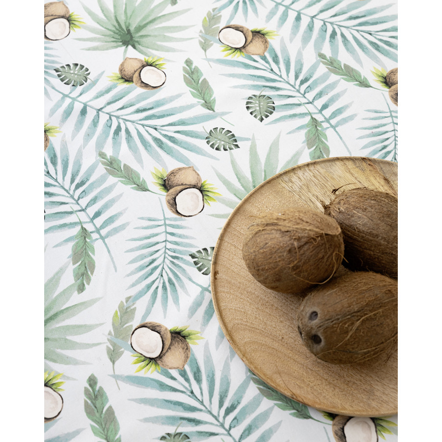 Τραπεζοκαρέ (140x140) Βαμβακερό Digital Print, Nima Coconut
